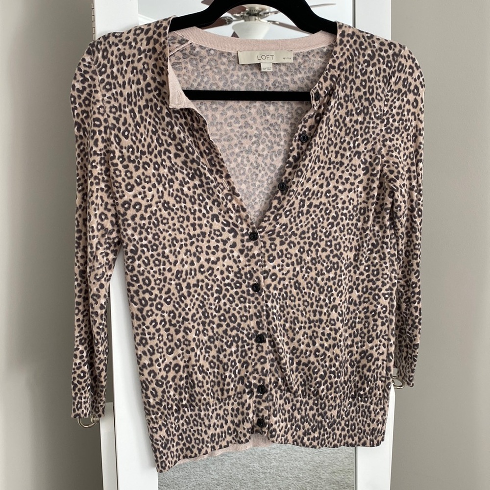Leopard cardigan sweater